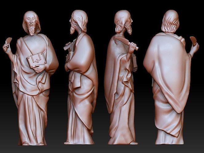 Statue 4 of saint Notre Dame 3D print model 3D print model