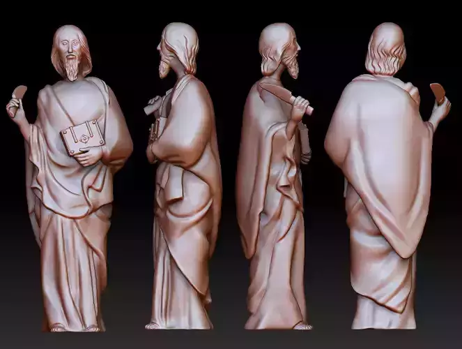 Statue 4 of saint Notre Dame 3D print model 3D print model