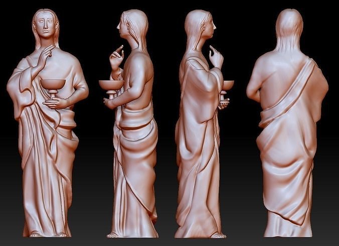 Statue 5 of saint Notre Dame 3D print model 3D print model
