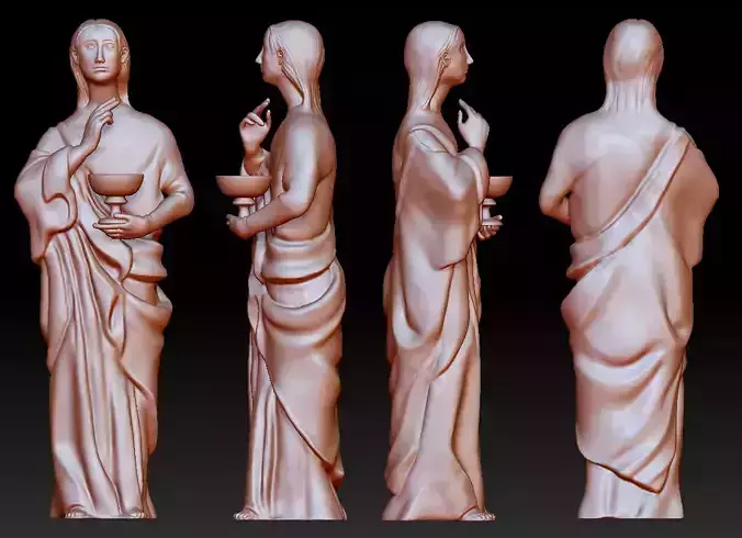 Statue 5 of saint Notre Dame 3D print model 3D print model