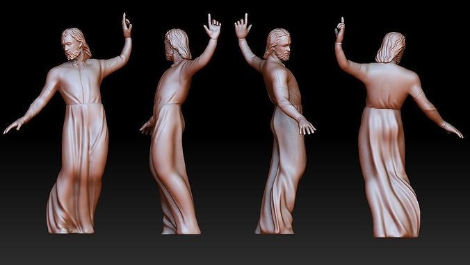 Statue 6 of saint Notre Dame 3D print model 3D print model