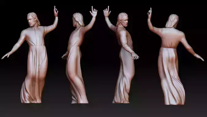 Statue 6 of saint Notre Dame 3D print model 3D print model