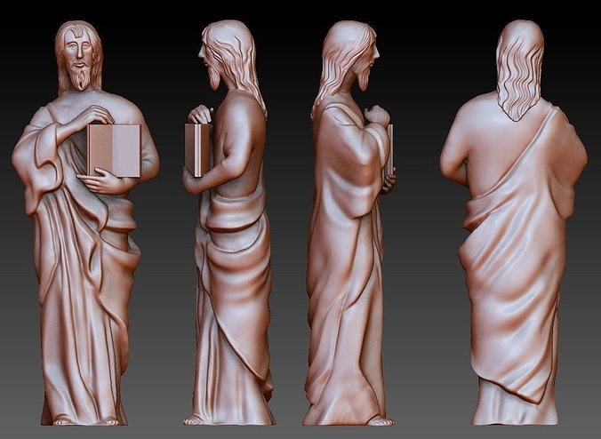 Statue 7 of saint Notre Dame 3D print model 3D print model