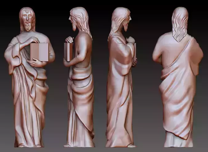 Statue 7 of saint Notre Dame 3D print model 3D print model