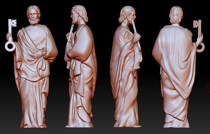 Statue 8 of saint Notre Dame 3D print model 3D print model