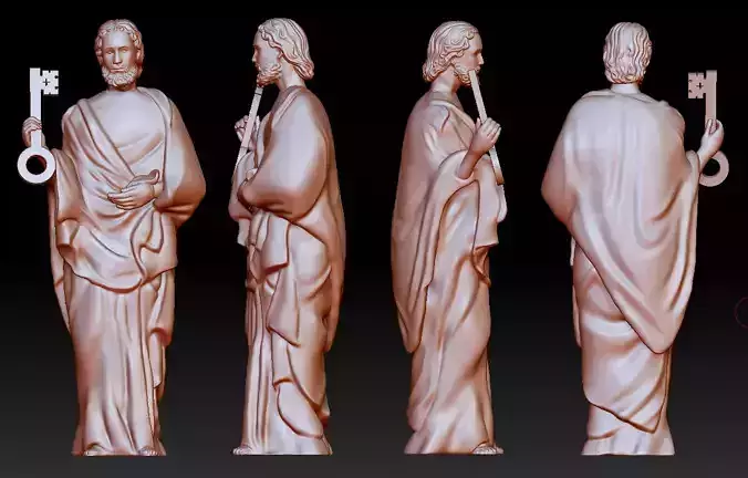 Statue 8 of saint Notre Dame 3D print model 3D print model