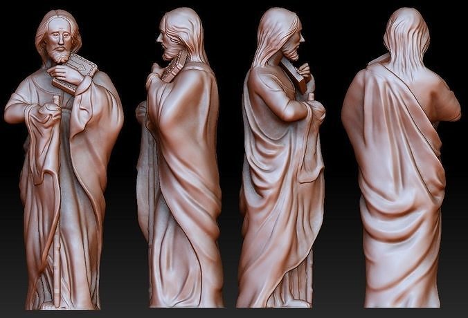 Statue 9 of saint Notre Dame 3D print model 3D print model