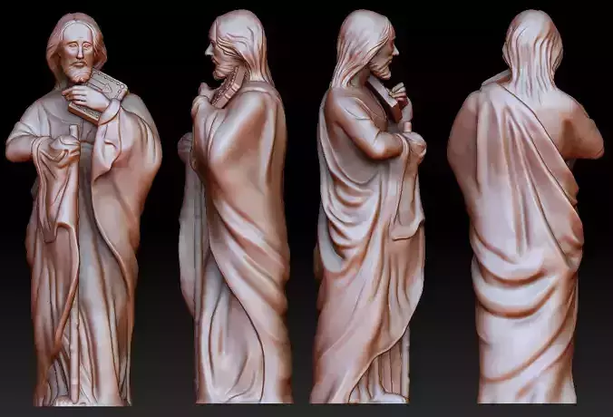 Statue 9 of saint Notre Dame 3D print model 3D print model