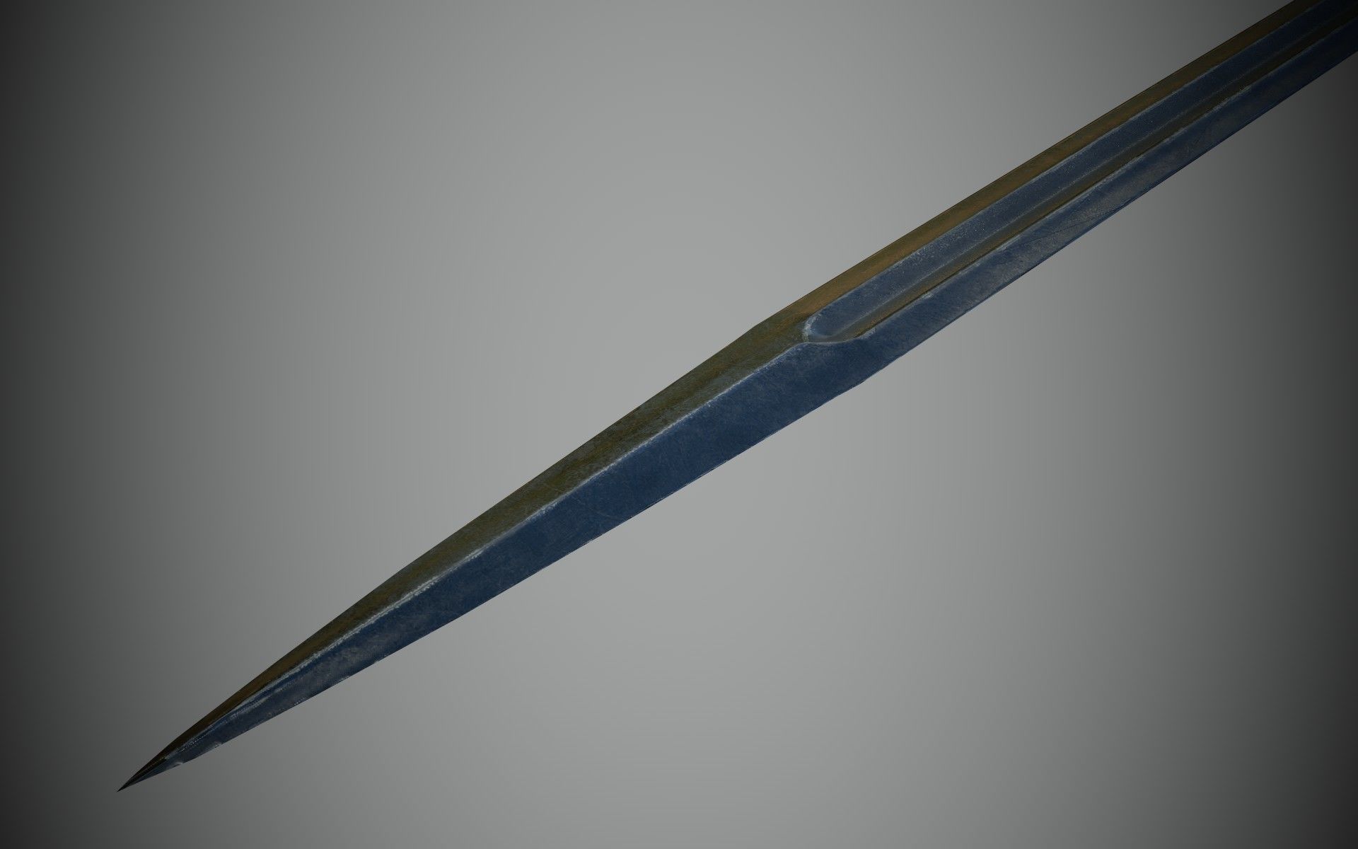 straight sword Low-poly 3D model_7