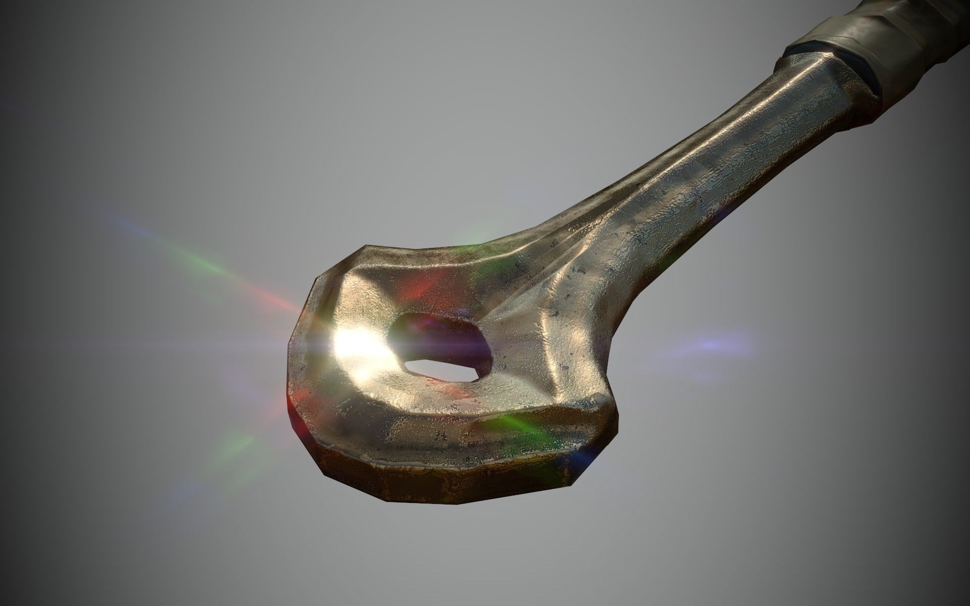 straight sword Low-poly 3D model_9