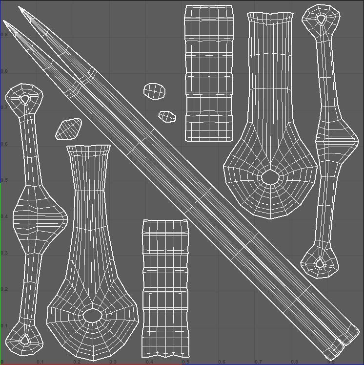 straight sword Low-poly 3D model_15