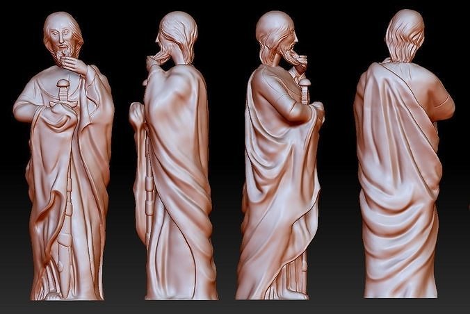 Statue 10 of saint Notre Dame 3D print model 3D print model