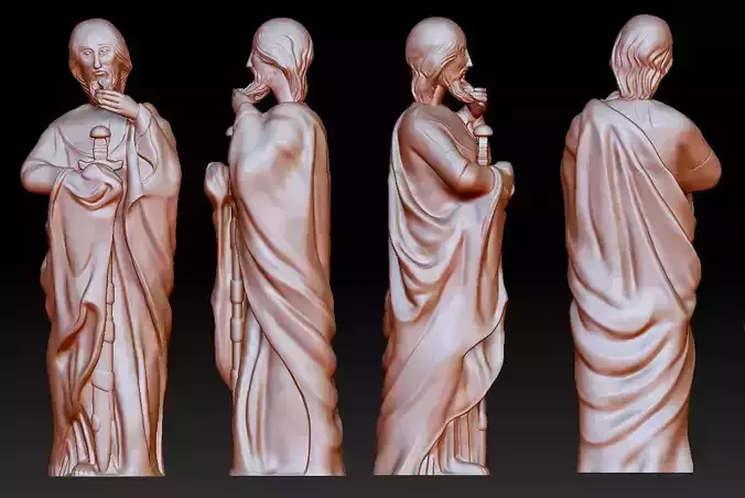 Statue 10 of saint Notre Dame 3D print model 3D print model