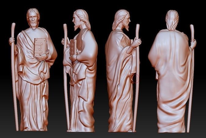 Statue 11 of saint Notre Dame 3D print model 3D print model