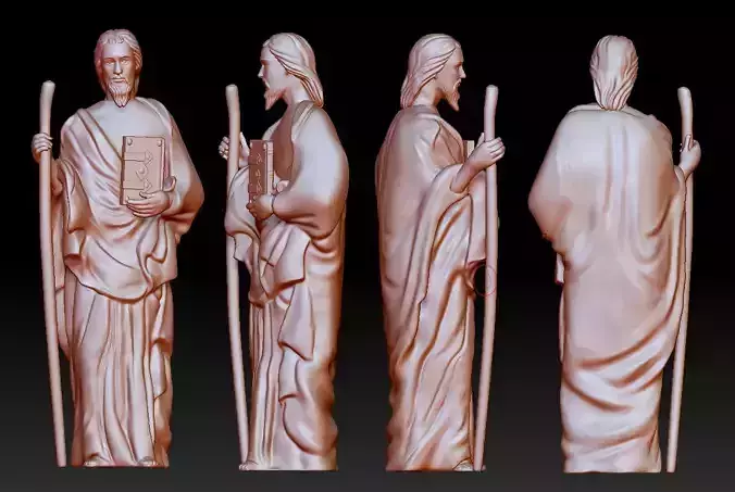Statue 11 of saint Notre Dame 3D print model 3D print model
