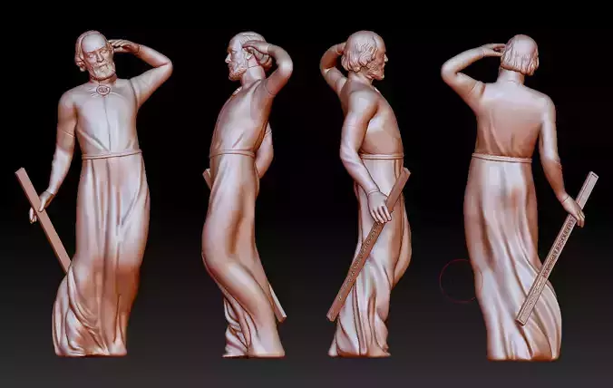 Statue 12 of saint Notre Dame 3D print model 3D print model
