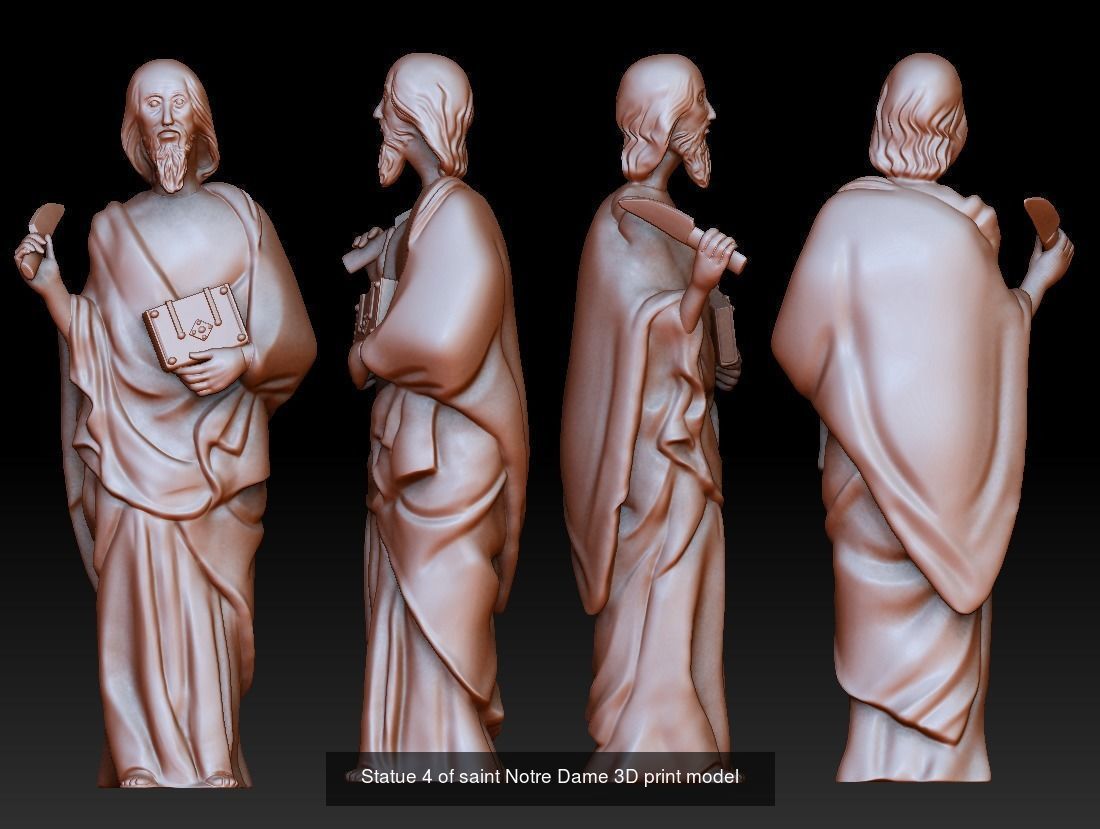 12 statues  of saints Notre Dame 3D Model Collection_5