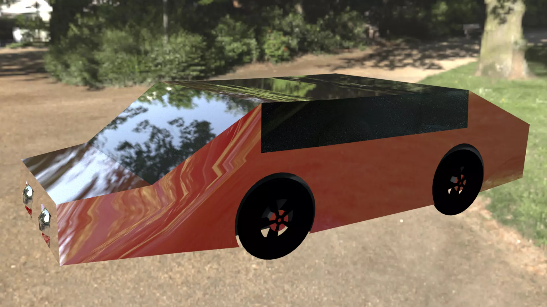 Low-poly stylish car 3dmodel Free low-poly 3D model