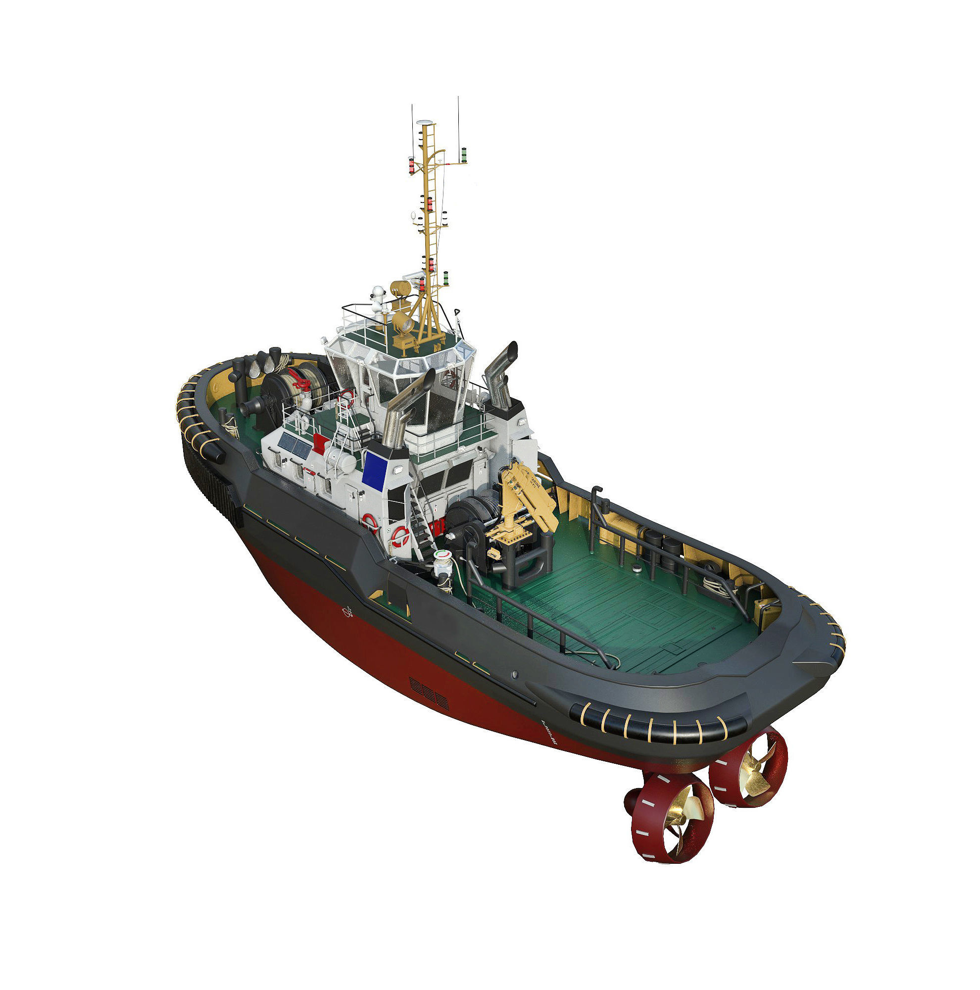 Tugboat   hquality 3D model_7