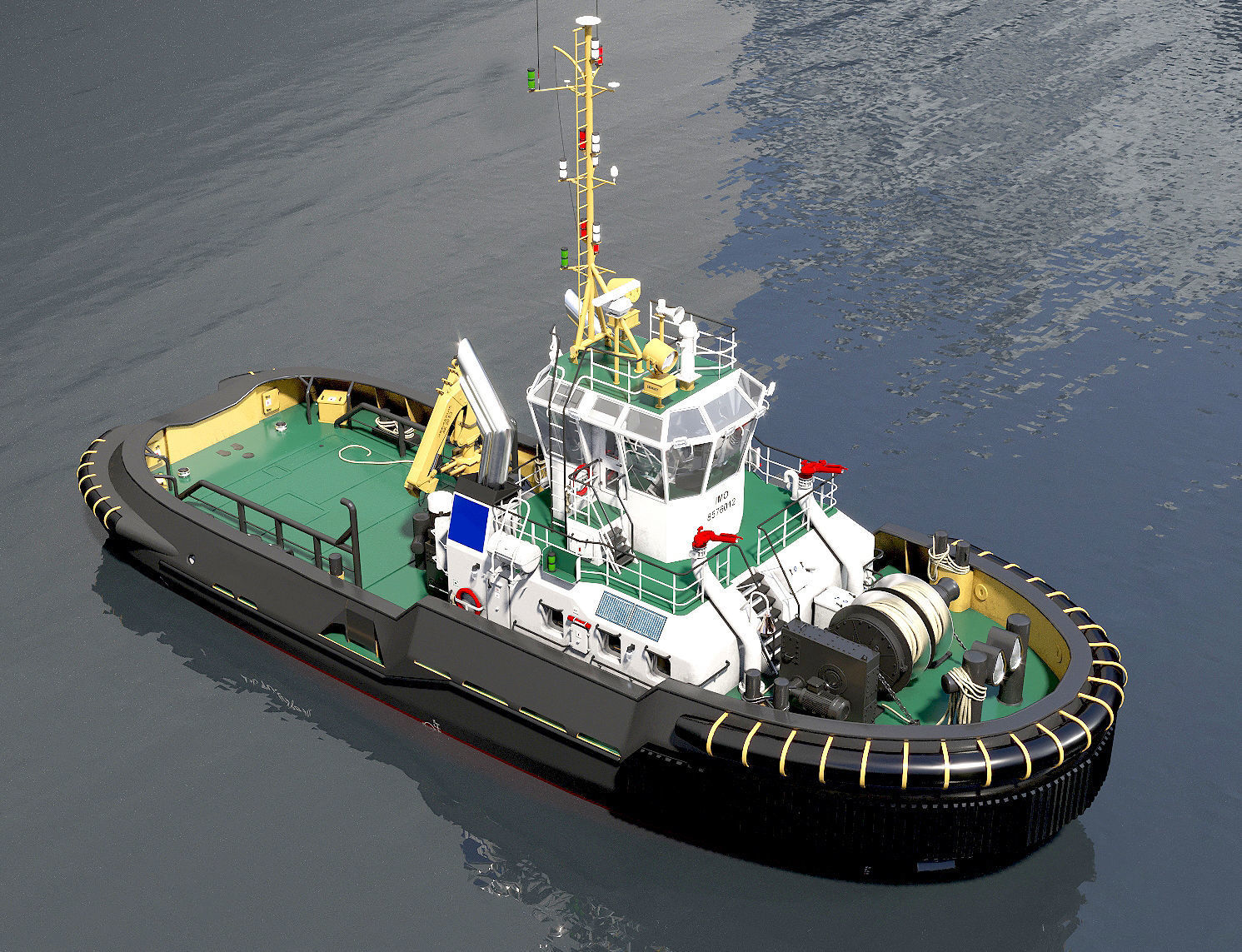 Tugboat   hquality 3D model_5