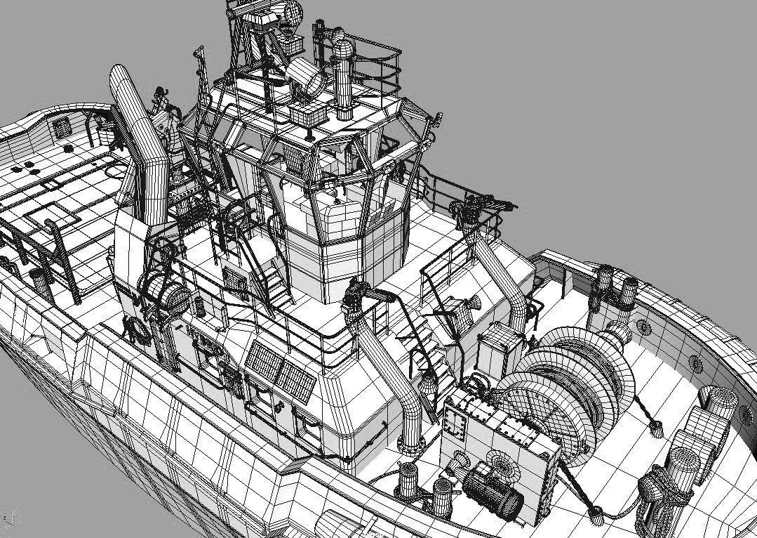 Tugboat   hquality 3D model_10