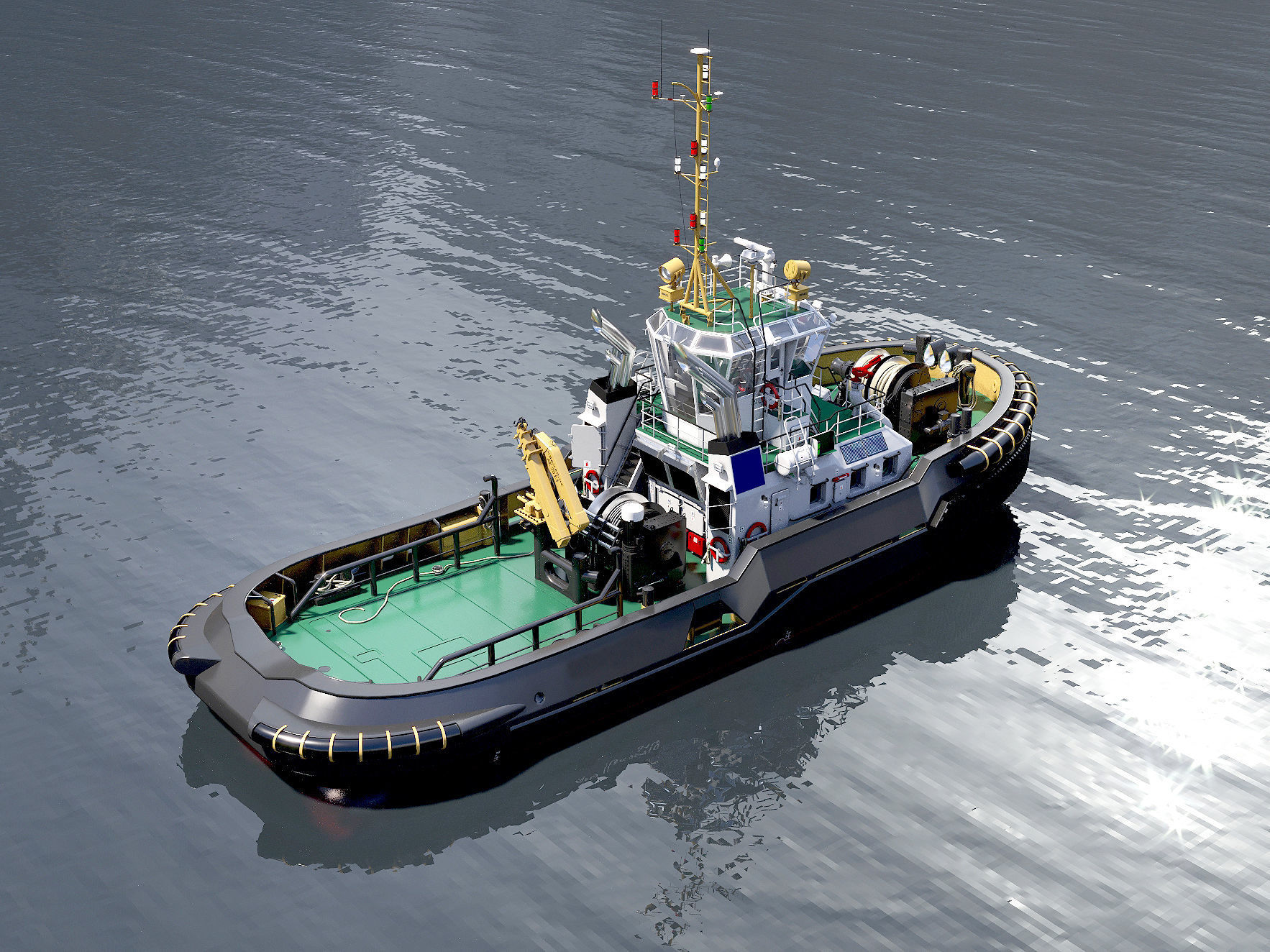 Tugboat   hquality 3D model_6