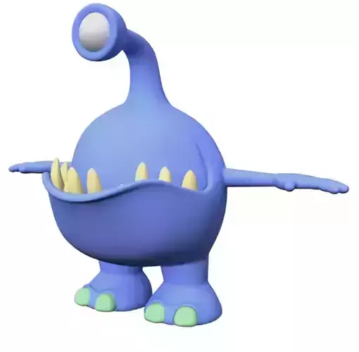 Blue monster cartoon