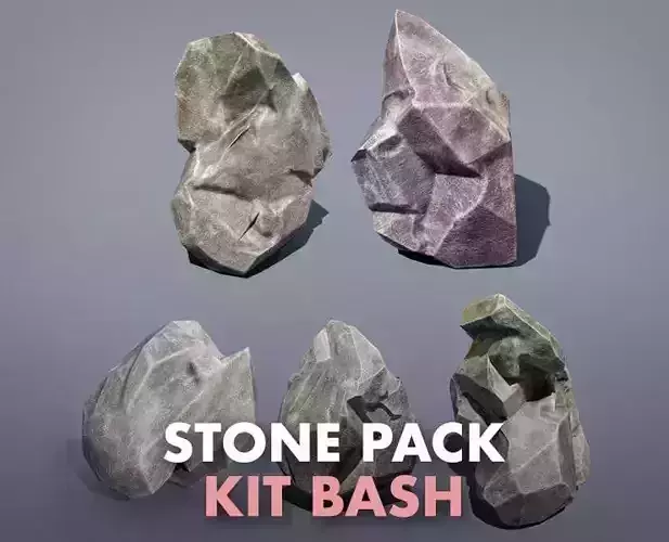 Stone Pack  Low-poly 3D model