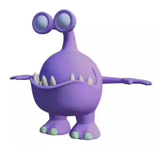 Violet monster cartoon