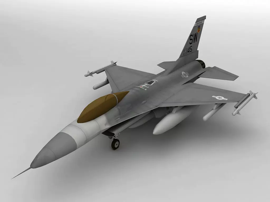 F-16 Jet Aircraft Low-poly 3D model