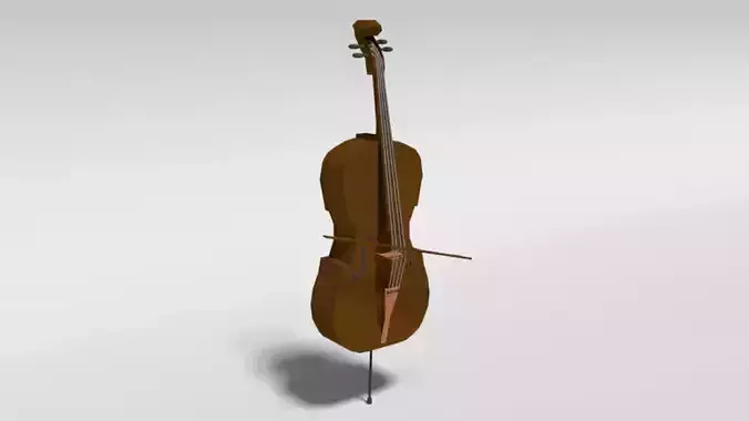 Low Poly Cartoon Cello Low-poly 3D model