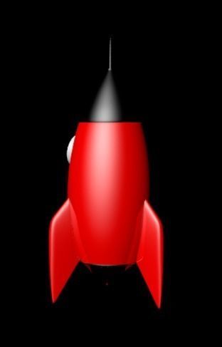 Rocket cartoon  Low-poly 3D model_4