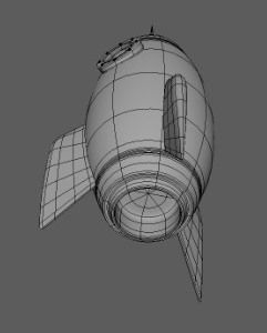 Rocket cartoon  Low-poly 3D model_6