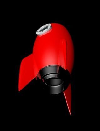 Rocket cartoon  Low-poly 3D model_2