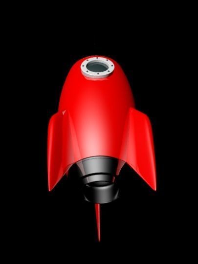 Rocket cartoon  Low-poly 3D model_3