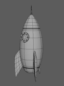 Rocket cartoon  Low-poly 3D model_7