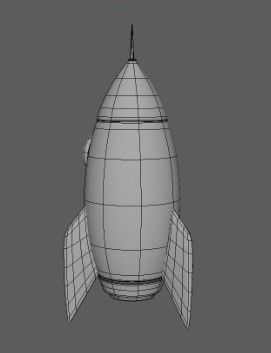 Rocket cartoon  Low-poly 3D model_5