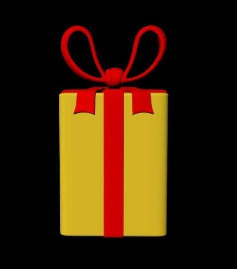 Gift cartoon Low-poly 3D model_1