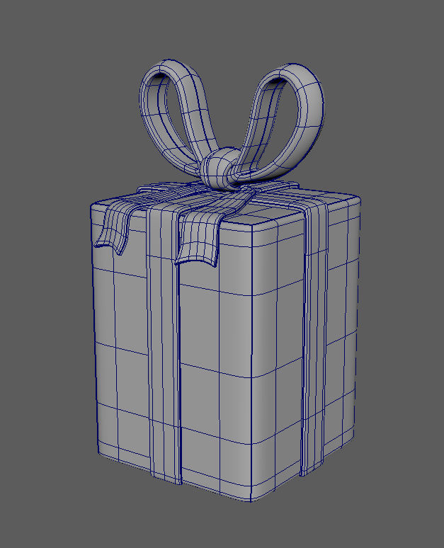 Gift cartoon Low-poly 3D model_5