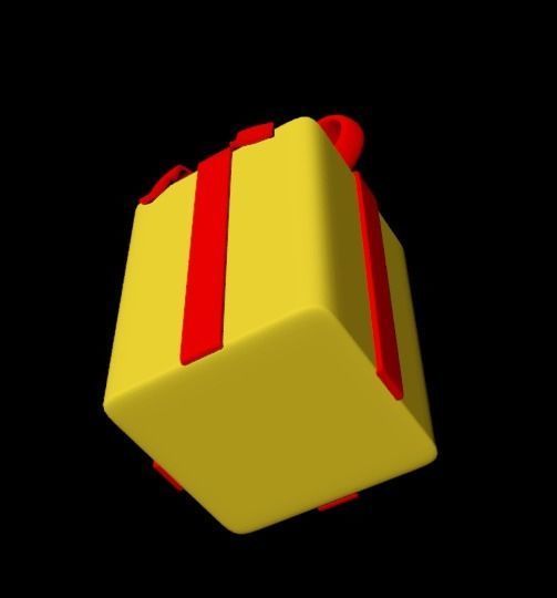 Gift cartoon Low-poly 3D model_3