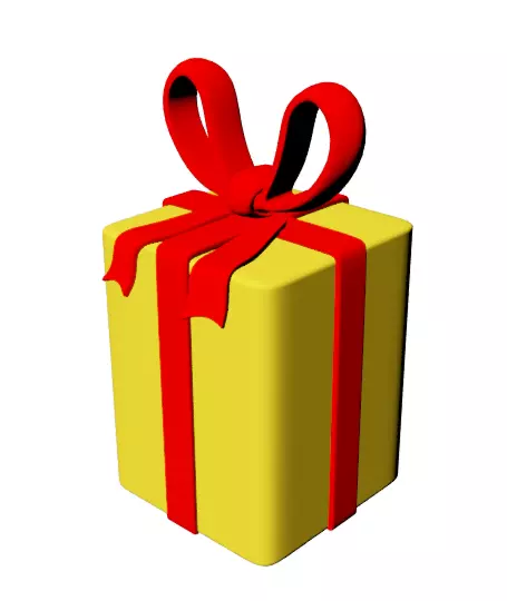 Gift cartoon Low-poly 3D model_0