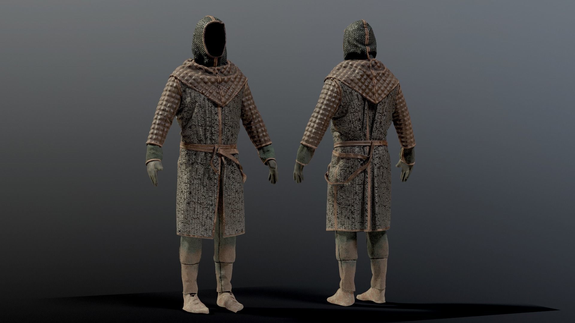 SOLDIER Medieval infantryman 3D model_4