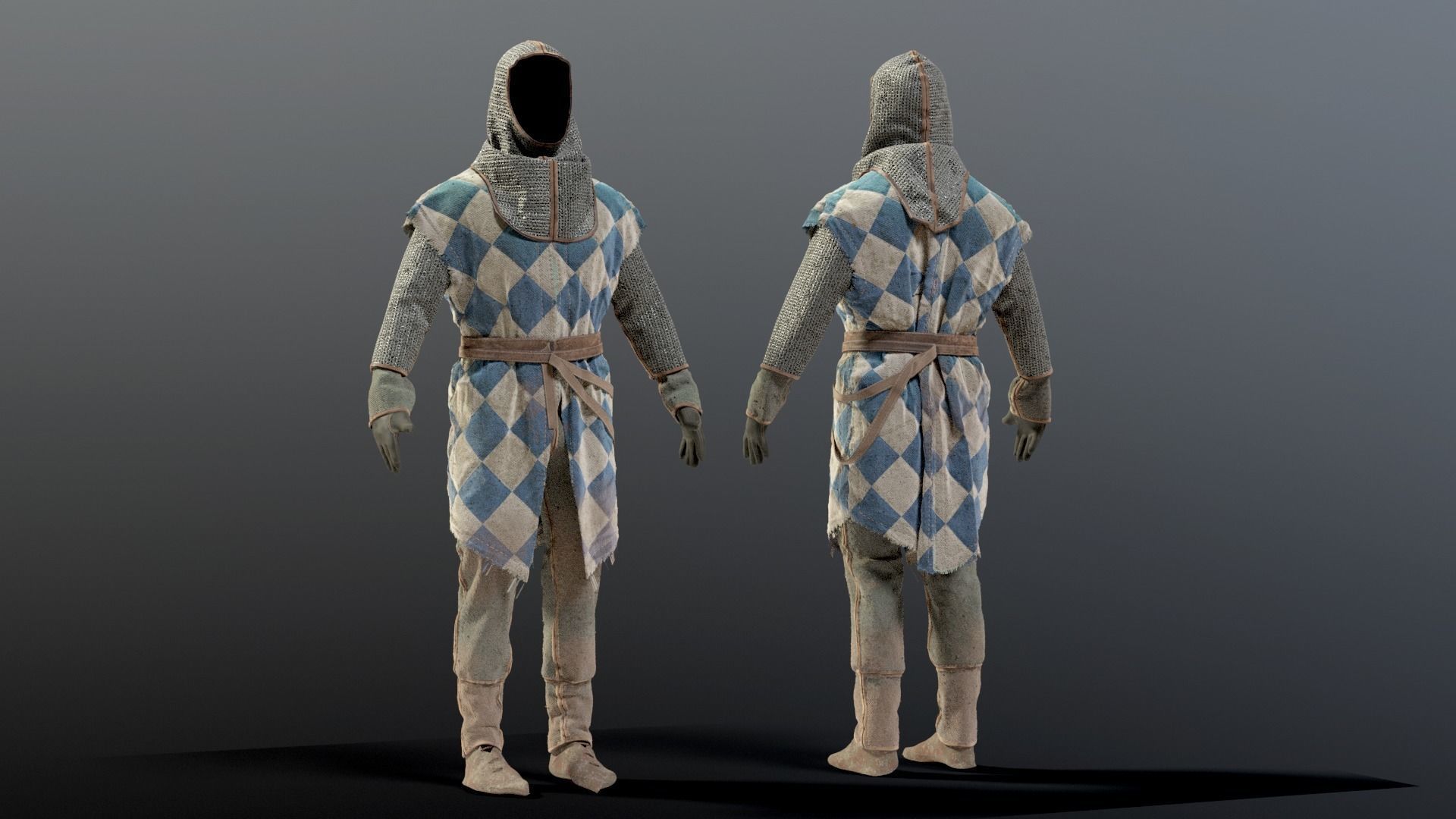 SOLDIER Medieval infantryman 3D model_3