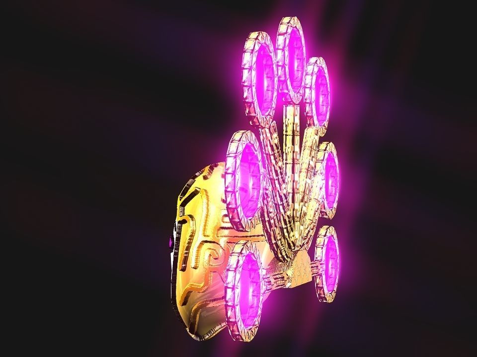 Queen Crown Spaceship Low-poly 3D model_35