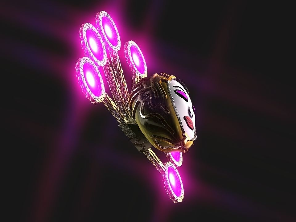 Queen Crown Spaceship Low-poly 3D model_29