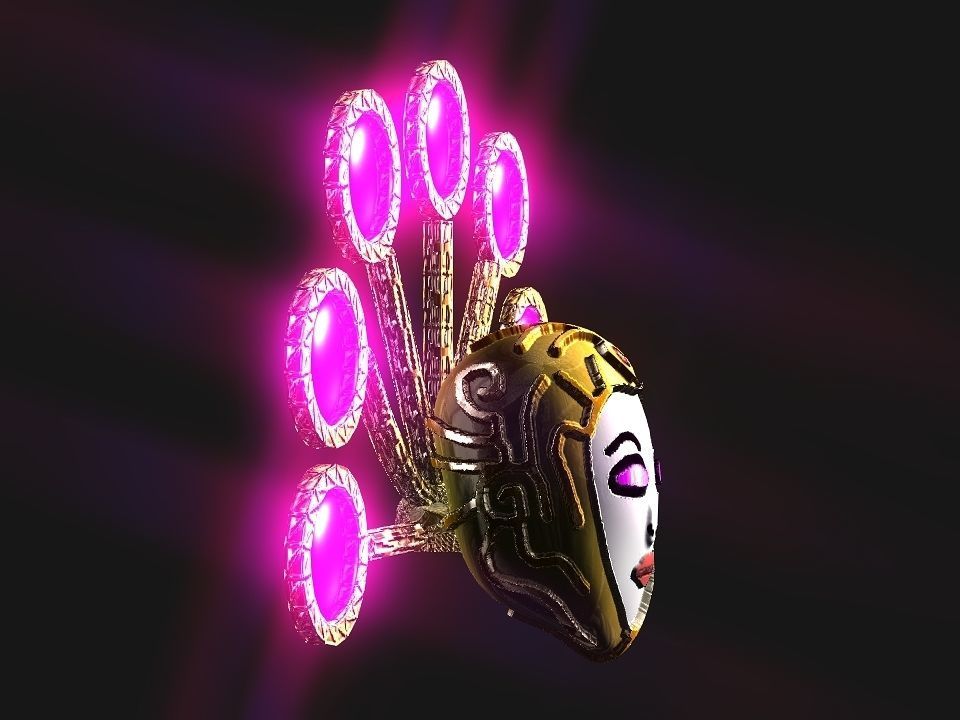 Queen Crown Spaceship Low-poly 3D model_9