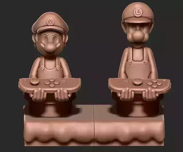 Mario and Luigi Cellphone and Joystick holder 3D print model