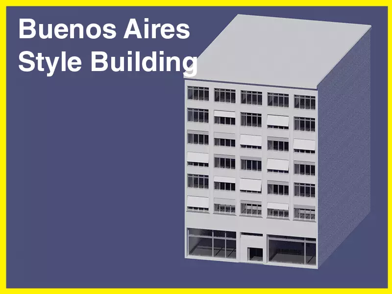 Buenos Aires Style Building 6 3D model_0