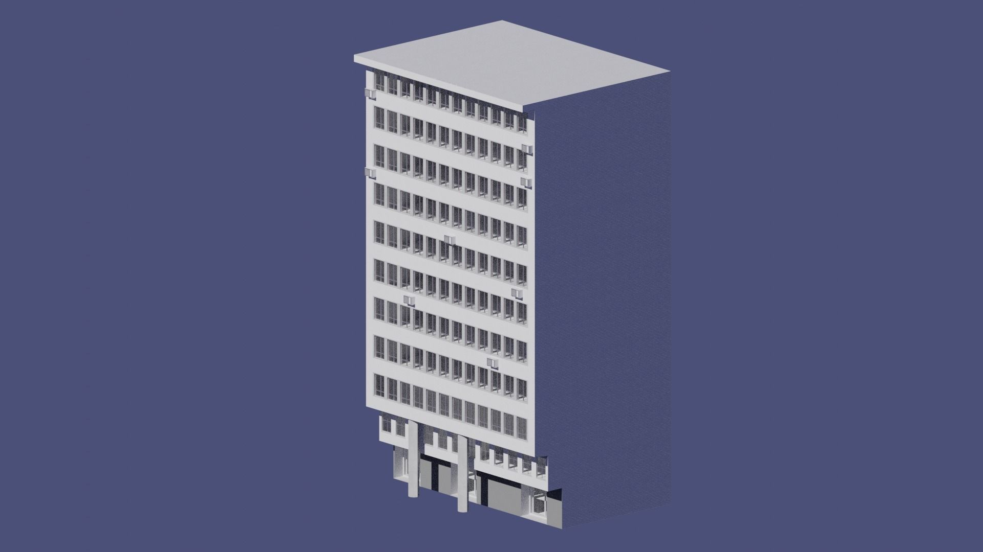 Buenos Aires Style Building 5 3D model_1