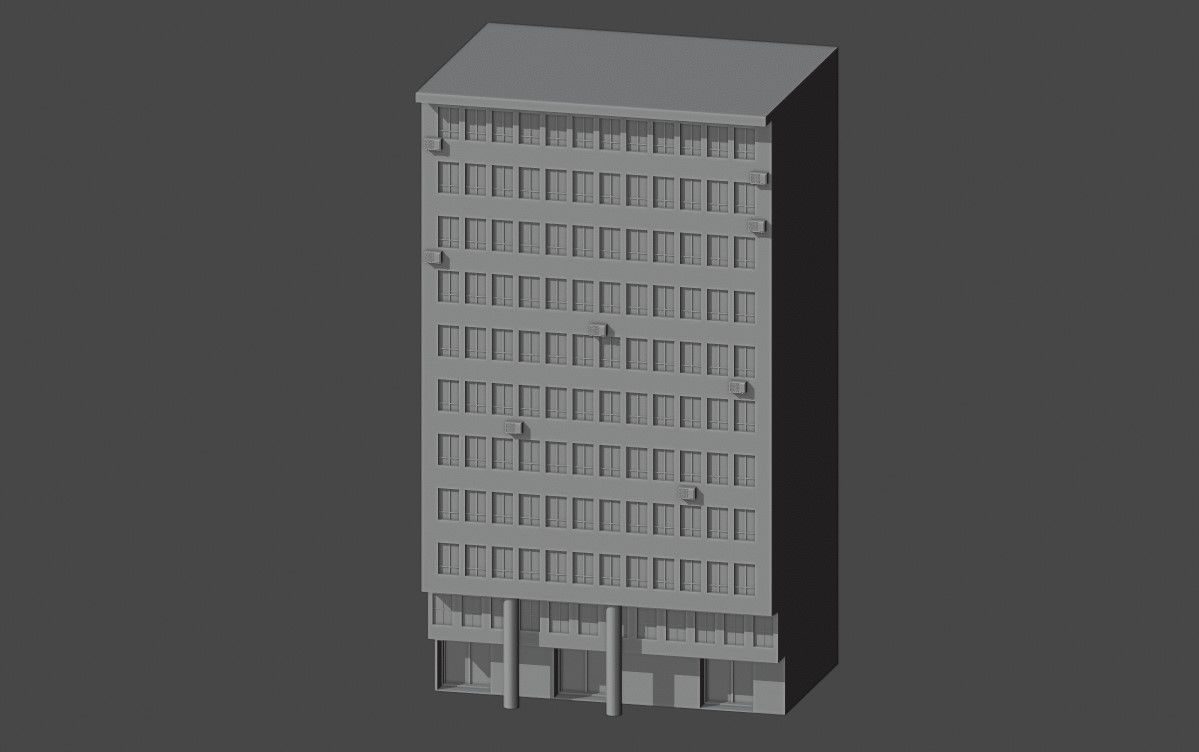 Buenos Aires Style Building 5 3D model_2